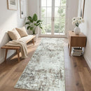 Runner Rug for Hallways Kitchen 2'6"x8' Washable, Non Slip Carpet 8ft Area Rugs Entryway Rubber Backed 8 Feet Neutral Abstract Modern Low Pile Indoor Brown Grey by TinyTreasures Baby Boutique
