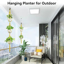 USLAI Macrame Plant Hanger Indoor Outdoor, Up to 4-15 inch Pot, Heavy 20lb Planters, Extra Long Strong Hanging Planter Basket Holder, Boho Home Decor, 49+72 Inch, Yellow (POTS NOT Included) by GreenHaven Gardens