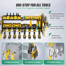 Suchtale Power Tool Organizer with Charging Station,33.2" Garage 8 Drill Holders Wall Mount,3 Layers Heavy Duty Metal Tool Shelf with 8 Outlets Power Strip, Gift for Men, Father, Yellow by GreenHaven Gardens