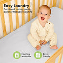 Waterproof Crib Mattress Protector Cover Fitted - 2-Pack Quiet Baby Crib Mattress Pad Sheets, 52" x 28" Soft Quilted Cotton Baby Sheet, Machine Washable, Easy Fit, Durable (Pearl Gray/Quin) by TinyTreasures Baby Boutique