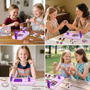 Friendship Bracelet Making Kit, Arts and Crafts Loom Bracelet Maker for Kids, Jewelry String Making supplies with 3 Thread Styles & 6 Bead Types, Christmas Birthday Gifts for Girls Ages 6 7 8 9 10+ by TinyTreasures Baby Boutique