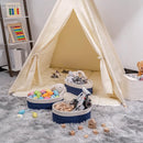 Off White&Navy Shelf Basket to Store and Organize Household Items/Baskets&Bins for Daily Storage &Organizing/Woven Rope Basket for Living Room, Bedroom,Small Oval-13x8.66x5.11’’,3 Packs by TinyTreasures Baby Boutique