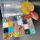 Natural Chip Stone Beads About 1500 Pcs Irregular Chakra Gemstones Healing Crystal Loose Rocks Bead Hole Drilled DIY for Bracelet Jewelry Making Kit(5-8mm, 24 Color) by TinyTreasures Baby Boutique
