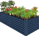 Best Choice Products 8x4x2ft Outdoor Metal Raised Garden Bed, Deep Root Planter Box for Vegetables, Flowers, Herbs, and Succulents w/ 478 Gallon Capacity - Navy by GreenHaven Gardens