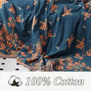 Snycler Boho Throw Blanket for Bed, 100% Organic Cotton Muslin Soft Throw-Floral Bird Farmhouse Rustic Spring Summer Fall Decor Blanket for Couch Sofa Quilt and Gift, 60" x 80" Orange by CozyNest Decor