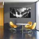 HUBOSKN Waterfall Pictures Wall Decor for Living Room - Mountain Wall Art for Office - Black and White Canvas Wall Art for Bedroom Size 24" x 48" by CozyNest Decor