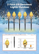 Brightown 2 Pack Strawberry C9 Christmas Pathway Lights Outdoor - Total 34.8 Feet 20 LED Christmas Walkway Lights, Christmas Lights Outdoor Decorations for Yard Lawn Holiday Outside, Warm White by GreenHaven Gardens