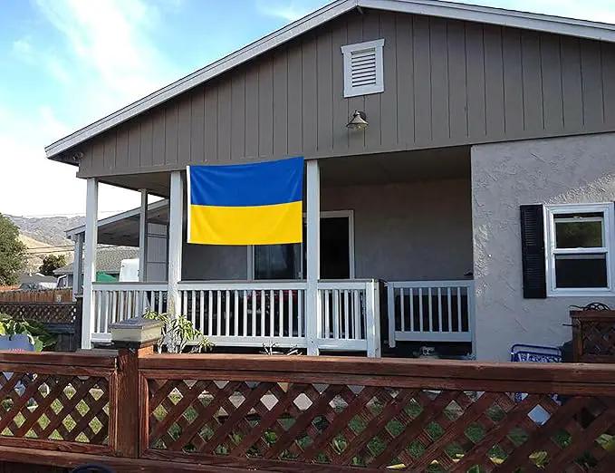 Double Sided Ukraine Flag 4x6FT Ukrainian National Polyester Flag With 2 Grommets For Patriotic Ukrainian Themed Festival Events Party Decoration(Ukraine, 4x6FT-3ply), photo 7 of 7