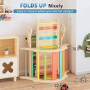 BlueWood 10-in-1 Pikler Triangle Set, Toddler Climbing Toys Indoor, Montessori Climber, Baby Jungle Gyms with Arch, Extra Rope Ladder & Footprint Balance Beam - Rose Garden by TinyTreasures Baby Boutique