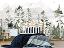 Green Forest Woodland Wallpaper Wall Mural for Nursery Room Girls Room Boys Room(Not Self-Adhesive) by TinyTreasures Baby Boutique
