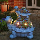 Large Turtle Solar Garden Outdoor Statues with Succulent and 6 LED Lights,Outside Solar Turtle Decor Art for Garden,Home,Lawn,Yard, Balcony Ornament by CozyNest Decor