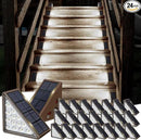 Solar Step Lights for Outside,24pack Solar Stair Lights Outdoor Waterproof IP67,Outdoor Deck Step Lights,Solar Outdoor Lights for Staircase,Patio,Front Step(Cool White)… by GreenHaven Gardens