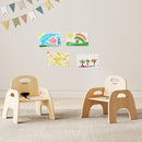 Foundations Simple Sitter Low Wood Feeding Chairs Multipack, Wide No-Tip Base, Adjustable Safety Harness, Stackable Wood Toddler Chairs with Food Service Grade Finish, 2 Pack (9 inch) by TinyTreasures Baby Boutique