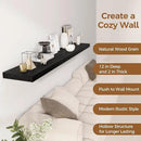 Fun Memories 72 Inch Floating Shelf, 12 Inch Deep Wall Shelf for Fireplace Mantel, Deep Storage Shelves for Home & Office, Wall Shelves with Invisible Bracket, Black, Set of 1 by CozyNest Decor