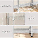 5 Tiers Shelf Metal Storage Shelves Wire Rack Closet Organizers with Wheel for Garage Kitchen Bathroom Laundry Chrome 11.8" D x 17.7" W x 55" H by CozyNest Decor