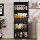 Cozy Castle Pantry Cabinet, 71" Tall Kitchen Storage Cabinet with Doors and Shelves, Freestanding Wood Cupboard Utility Hutch with Drawer for Dining Room Living Room Bathroom Furniture, Black by CozyNest Decor