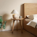 100% Solid Oak Round Side Table Set of 2, Small Bedside Table for Small Spaces, Living Room End Table with Stable Frame, Modern Nightstand for Bedroom Couch(Natural, 17.71" D x 19.68" H) by CozyNest Decor
