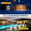 Solar Lights Outdoor Waterproof IP68, 360° Adjustable 4 Modes Solar Powered Spot Lights for Yard Garden Landscape, Bright Led Flood Lightings for Outside Wall Tree House Pathway (Cold White/4 Pack)