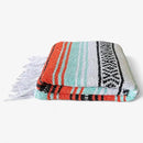 Traditional Handwoven Mexican Blanket, Large Falsa Serape - Soft & Durable - Vibrant Beach, Picnic, Yoga & Camping Mat - Lightweight Boho Throw 70"x50" (Sunset) by CozyNest Decor