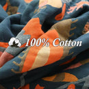 Snycler Boho Throw Blanket for Bed, 100% Organic Cotton Muslin Soft Throw-Orange Boho Floral Farmhouse Rustic Spring Summer Fall Decor Blanket for Couch Sofa Quilt and Gift, 60" x 80" by CozyNest Decor