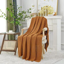 Chunky Cable Knit Throw Blanket Lightweight Burnt Orange 100% Organic Cotton Blanket for Sofa Couch Bed Baby Nursery, Rustic Shabby Chic Modern Farmhouse, 51” x 63” Give Laundering Bag by CozyNest Decor