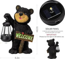 Juegoal Garden Bear Statue with Solar LED Lantern, Luminous Welcome Sign, Gifts for Mom Yard Art, Whimsical Figurine Large Sculpture Lighted Outdoor Mother's Day Spring Decorations for Lawn, Porch by GreenHaven Gardens