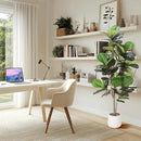Artificial Fiddle Leaf Tree, 5ft Faux Plant Fake Ficus Lyrata Silk Trees with White Planter, Artificial Fig Trees Floor Plants for House Office Living Room Indoor Home Decor, Housewarming Gift by CozyNest Decor