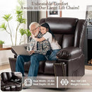 Electric Power Lift Recliner Chair for Elderly with Heat & Massage, Large Breathable Leather Reclining Chairs w/2 Concealed Cup Holders for Seniors Home Living Room,Bedroom,1PC,Brown by CozyNest Decor