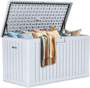 YITAHOME 200 Gallon Extra Large Deck Box, Double-Wall Resin Outdoor Storage Box with Flexible Divider for Patio Cushions Pool Supplies Garden Tools, 990 lbs Load Capacity, Lockable (White) by CozyNest Decor