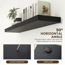 Black Floating Shelves for Wall - 55 Inch Wide x 12 Inch Deep Wall Shelves Set of 1 - Rustic Black Wood Shelves for Living Room, Bathroom, Laundry Room, Bedroom, Kitchen, Home Office by CozyNest Decor