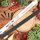 Dmore magnetic knife holder for wall—with 4 hooks, No Drilling 23 Inch black knife magnetic strip, Powerful knife magnet rack, include Adhesive Tape and screws for Knives, Utensils, and Tools by CozyNest Decor