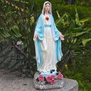 Solar Outdoor Garden Lights Religious Series-Virgin Mary Statue,Blessed Virgin Mary Mother Figure with Solar Flower Ligths,Home/Garden Decor, Religious Gift to Women/Mom(11.81" H) by GreenHaven Gardens