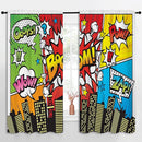 Superhero City Wars Explosion Rod Pocket Blackout Curtains for Boy Girl Bedroom, Colorful Comics Ar Thermal Insulated Home Window Drapes for Living Room Darkening, 55x63 inch by TinyTreasures Baby Boutique