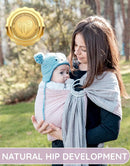 Baby Sling Carrier – Breathable 100% Cotton Wrap for Infant Support, Ring Sling Baby Carrier – Adjustable Muslin Fabric, Baby Carrier Newborn to Toddler – Grey Rose Soft Chest Hold for Travel by TinyTreasures Baby Boutique