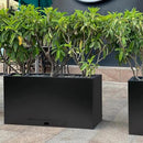 Worth Garden Metal Rectangular Planter Box - Black Powder Coated Steel Planter - 16" H. Tall Heavy Duty Modern Flower Plant Pot - Indoor & Outdoor, Commercial & Residential (16"x12"x36") by GreenHaven Gardens