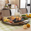Acacia Wood 21" Lazy Susan Turntable Organizer for Table Top, Farmhouse Extra Large Round Lazy Susan for Serving Kitchen Countertop Cabinet for Charcuterie Centerpiece, Bathroom Vanity Tray Decor by CozyNest Decor