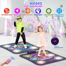 Dance Mat, 2025 Rechargeable Light-Up 2-Player Opposing Dance Pad with Bluetooth, 12-Button Music Dancing Toy, Christmas Birthday Gift for 3-12 Year Old Boys Girls by TinyTreasures Baby Boutique