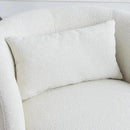 KINWELL 34" Wide Sherpa Swivel Barrel Chair, No Assembly Round Boucle Upholstered Accent Chair Armchair Single Sofa Chair with Toss Pillow for Living Room and Bedroom, Beige by CozyNest Decor