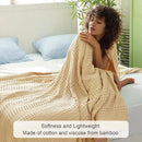PHF Cooling Waffle Blanket King Size, Lightweight 60% Rayon Derived from Bamboo & 40% Cotton Breathable Blanket for Hot Sleepers, Soft and Luxury for Bed Couch and Sofa, 104"x90", Beige by CozyNest Decor