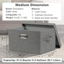 Medium 15" 21 Quart Collapsible Stackable Storage Bins with Lids, 3 Packs Grey Foldable Fabric Closet Boxes Heavy-duty Linen Cube Baskets Container for Bedroom Office (15 x 11 x 8) by CozyNest Decor