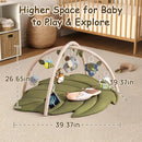 Infant Activity Center for Newborn to Develop Motor Cognition Leaves Leaf-Shaped Baby Play Gym & Activity Mat Extra Large Tummy Time Mat with 8 Detachable Toys by TinyTreasures Baby Boutique