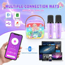 Mermaid Mini Karaoke Machine Toys: Kids Toys Girls Birthday Gifts Age 3-12+ LED Portable Bluetooth Speaker with 2 Wireless Microphone Gift Toy for 4 5 6 7 8 9 Years Old Girl Boy Kid Adult by TinyTreasures Baby Boutique