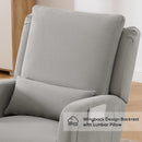 Rocking Chair Nursery, Upholstered Fabric Nursing Rocking Chairs with Lumbar Pillow, Modern Nursery Glider Rocker Morden Accent Rocking Chair for Mom Nursery, Living Room, Bedroom, Grey by TinyTreasures Baby Boutique