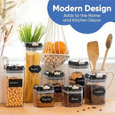 Chef's Path - Set of 7 Airtight Food Storage Containers for Kitchen Storage - Clear Plastic - Durable Strong Lids - Labels and Chalk Marker by CozyNest Decor