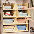 5 Pack Stackable Closet Storage Basket - Stackable Storage Bins, Multifunctional & Foldable Closet Organizer, Wardrobe Cupboard Space-Saving Hat Storage Drawer Organizer, Yellow by CozyNest Decor