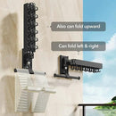 Drying Rack Clothing, Retractable Clothes Drying Rack,Wall Mounted Laundry Rack, Laundry Drying Rack Wall Mount,Collapsible Clothes Rack,can Fold Upward & Left & Right,Black Color by CozyNest Decor