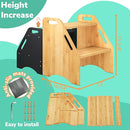 AMBIRD Wooden Step Stool, 15.75'' H Potty Training Toddler 300 lbs Capacity with Safety Non-Slip Pads and Handles, Kitchen Step Stools for Kids, Bamboo Step Stool for Bathroom, High Beds (Natural) by TinyTreasures Baby Boutique