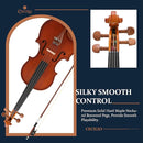 Cecilio 1/2 Size Natural Varnish Violin for Beginners, Hand-Carved Solid Spruce Top, Maple Back & Sides, Full Fiddle Kit with Hard Case, Bows, Rosin, Shoulder Rest, Lesson Book by TinyTreasures Baby Boutique