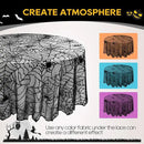 eZAKKA Round Halloween Tablecloth, 70 Inch Spider Webs Tablecloths Black Tablecloth Lace Fabric Table Cloths Spooky Table Cover for Parties Gothic Halloween Home Decorations by CozyNest Decor