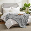 Amélie Home Chunky Knit Throw Blanket for Couch, Soft Chenille Crochet Blanket for Children, 40"x50", Light Grey by CozyNest Decor